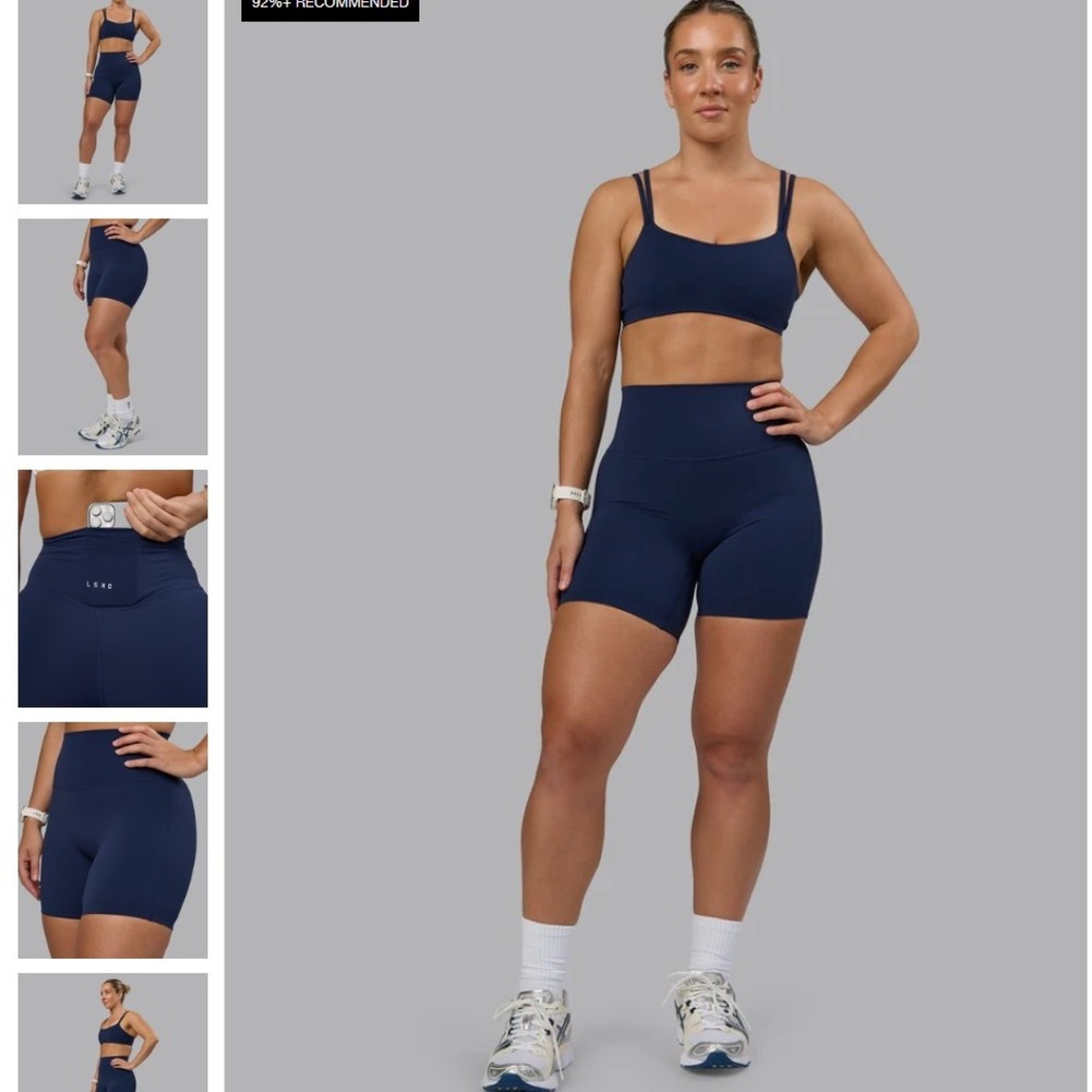 LSKD Elixir Mid Short Tight Future Navy XS High Waist Biker Shorts NEW NWT - Picture 2 of 16